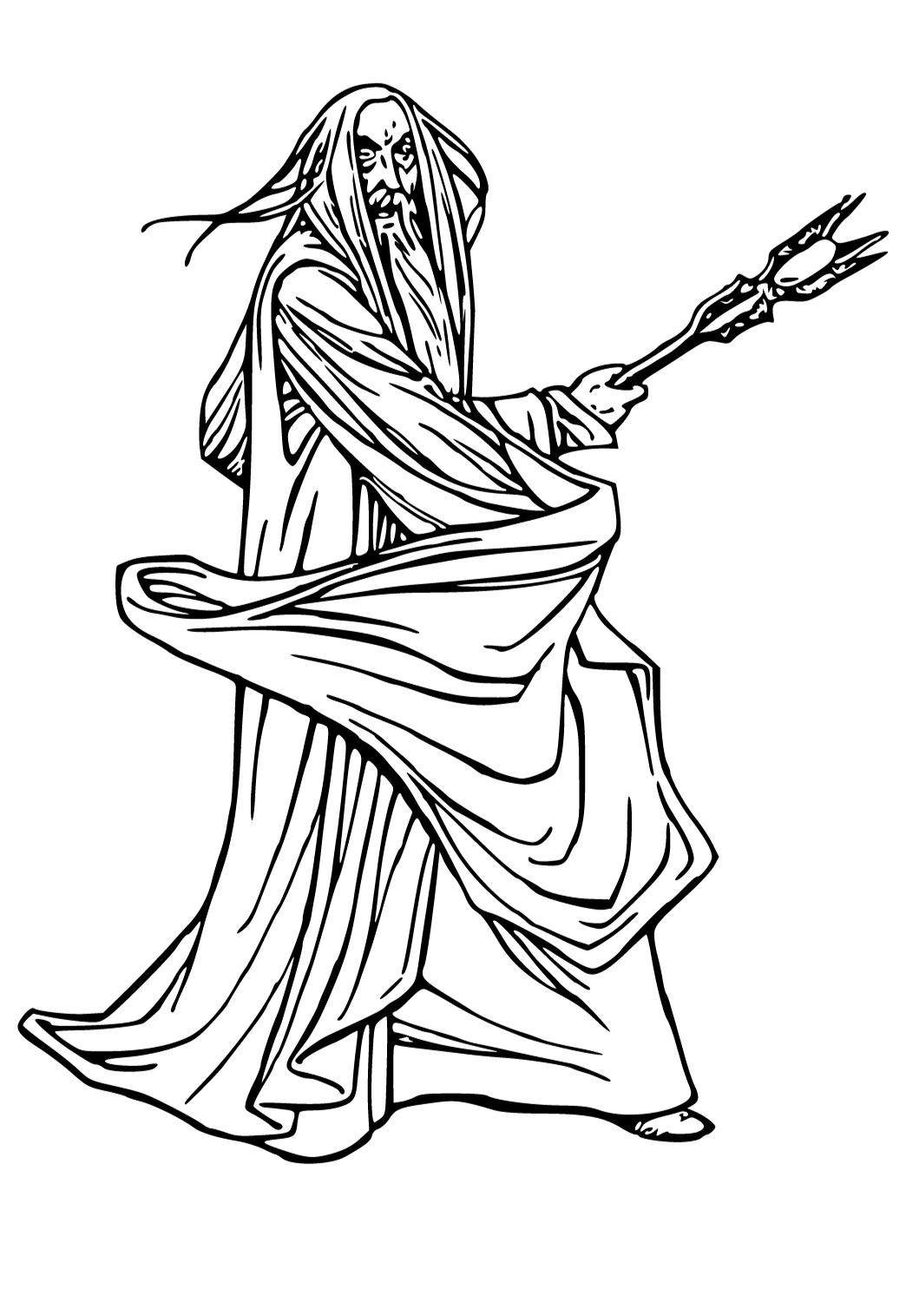 Free printable lord of the rings witchcraft coloring page for adults and kids