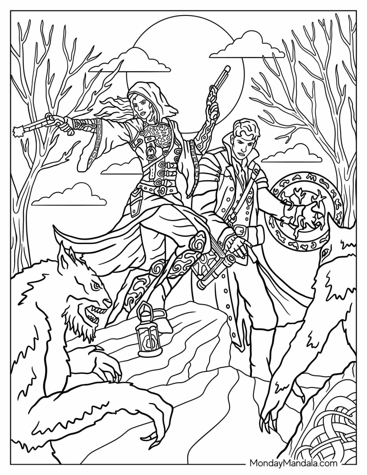 Fantasy coloring pages free pdf printables