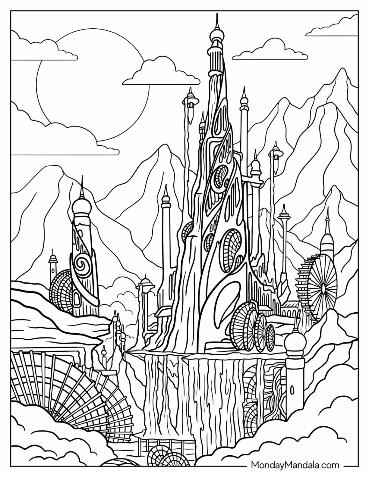 Fantasy coloring pages free pdf printables