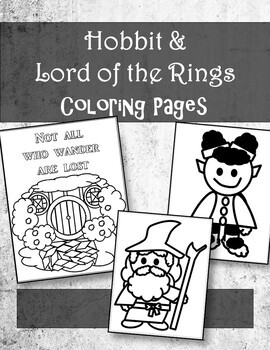 Hobbit lord of the rings coloring pages by youvegotthismom tpt