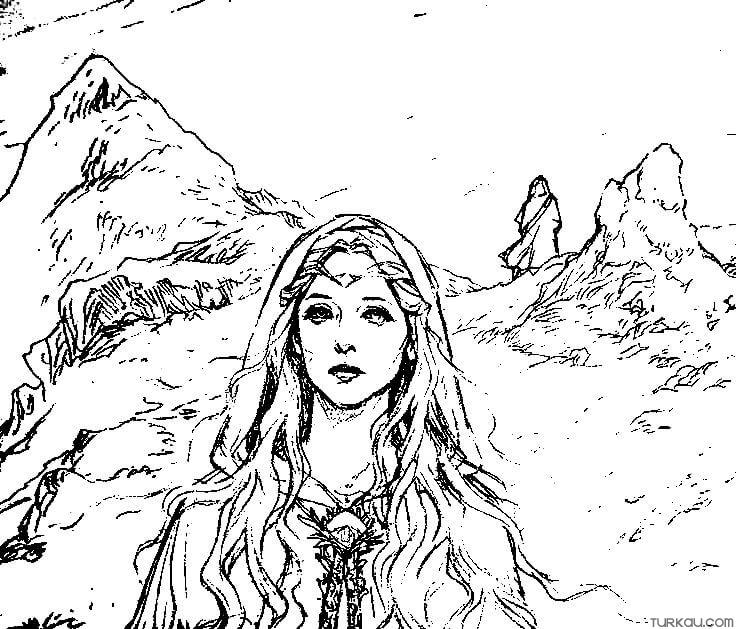 Galadriel lord of the rings coloring page