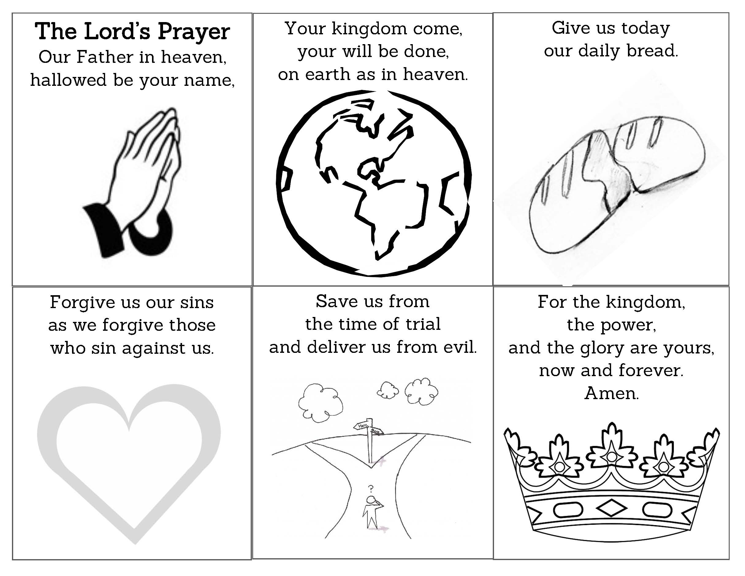 Lords prayer coloring activity