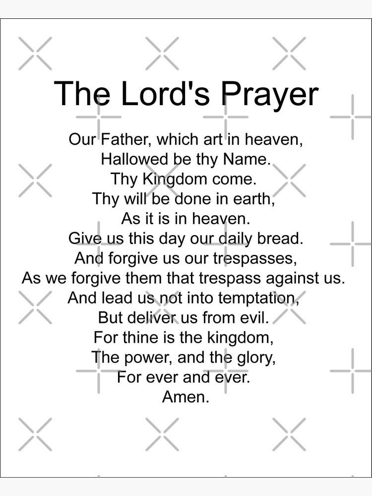 Plain lords prayer sticker poster for sale by aj