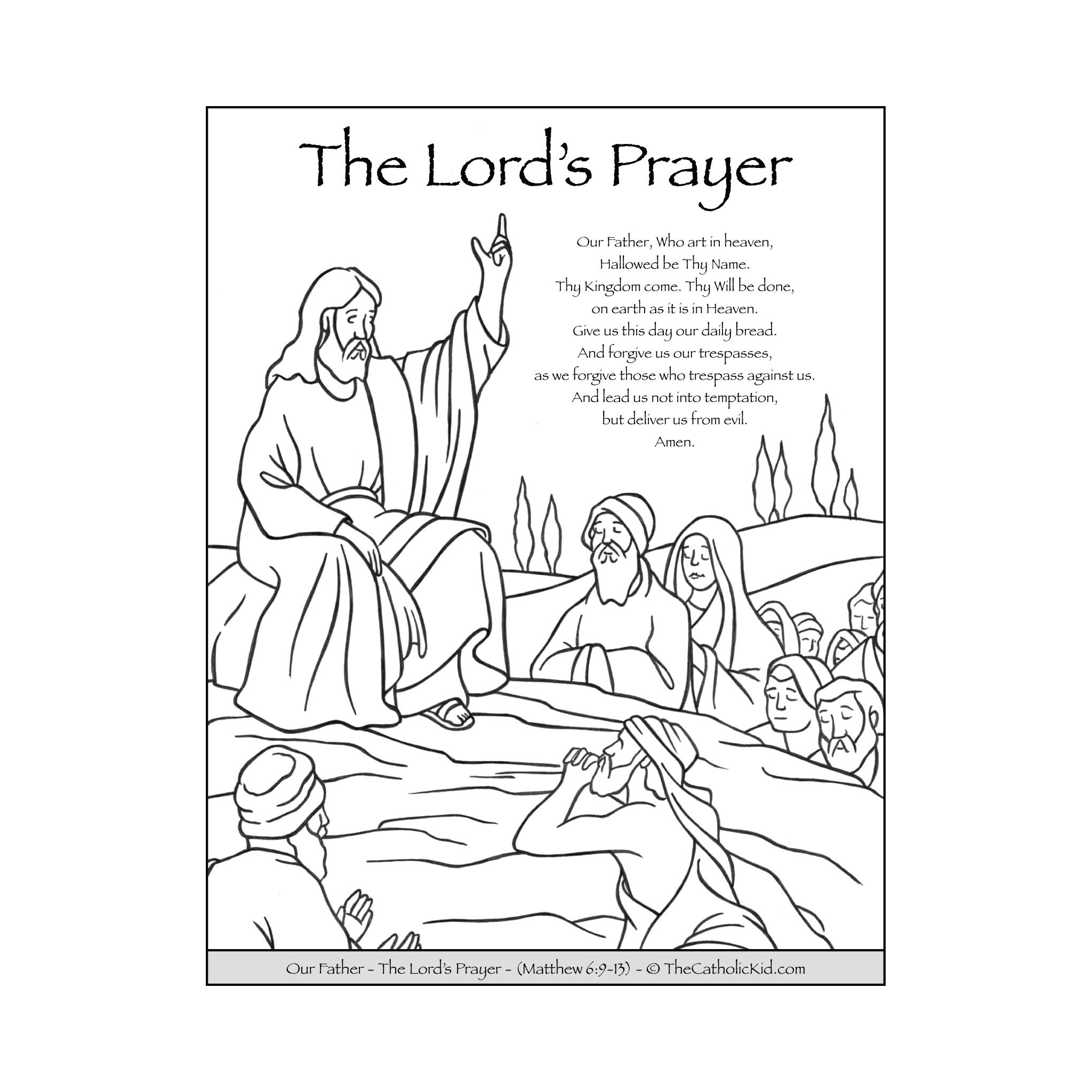 Lords prayer coloring page â alphonsus liguori gift