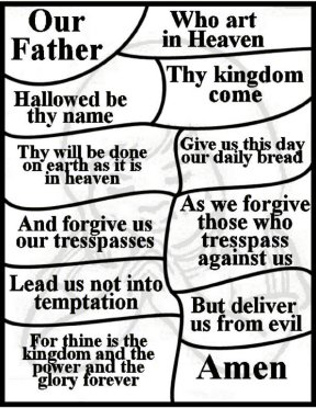 Lords prayer bulletin insers free printable coloring pages and craft activities for kids