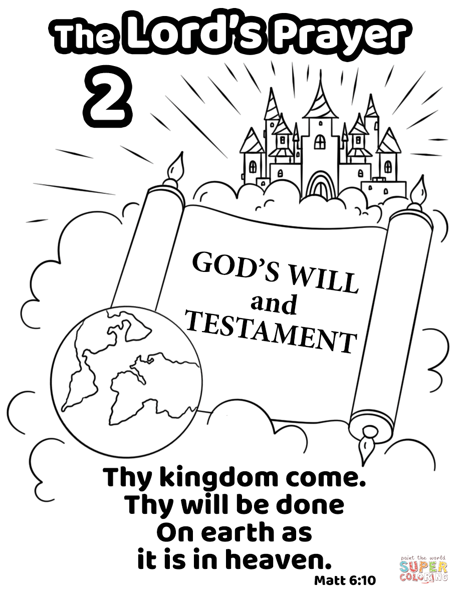 Thy kingdom e thy will be done on earth as it is in heaven coloring page free printable coloring pages