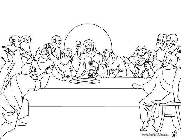The last supper coloring pages
