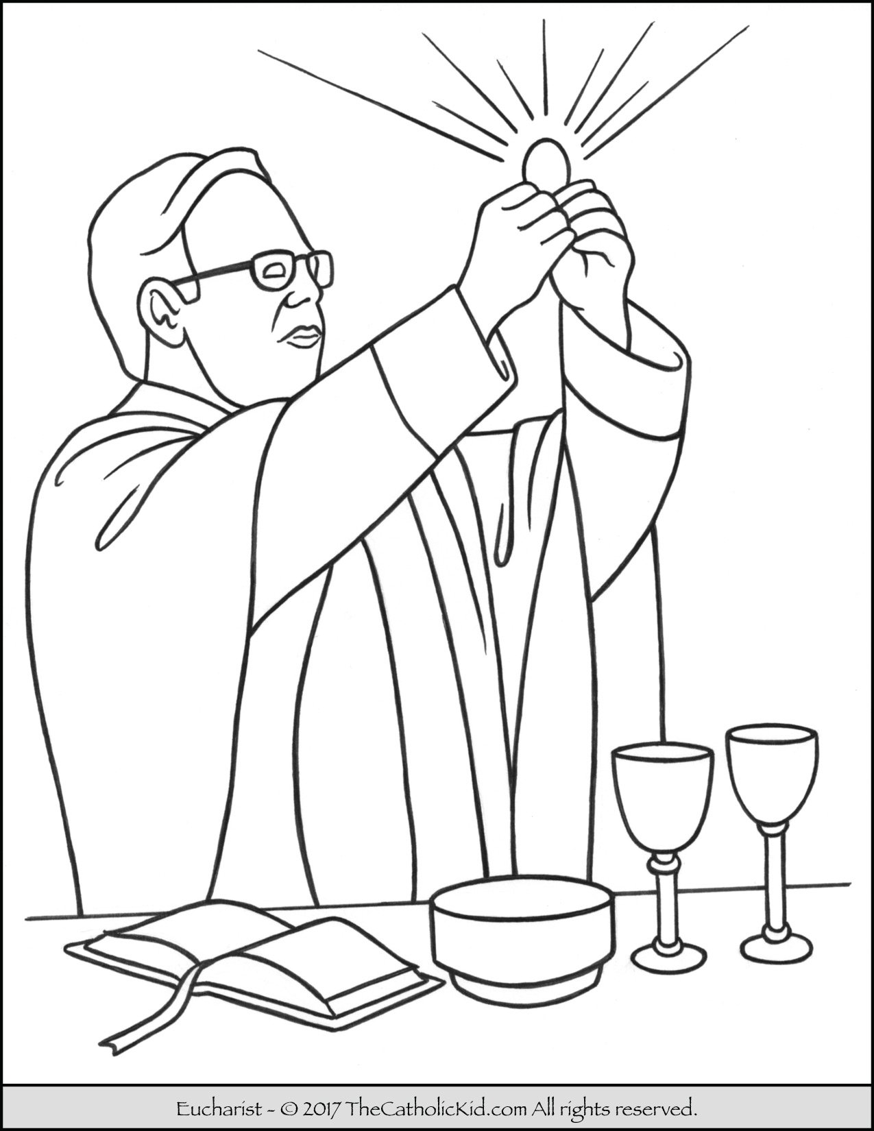 Sacrament of the eucharist coloring pages
