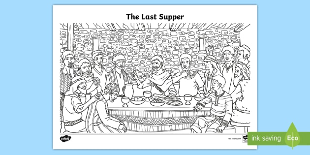 Ks the last supper mindfulness colouring page