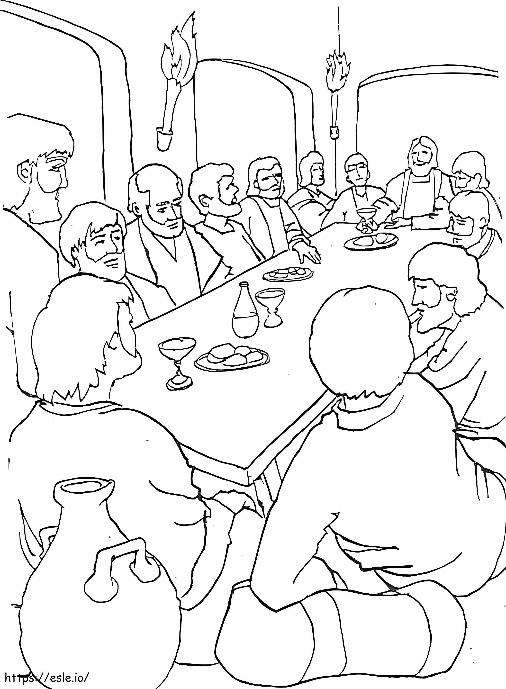 Last supper coloring page