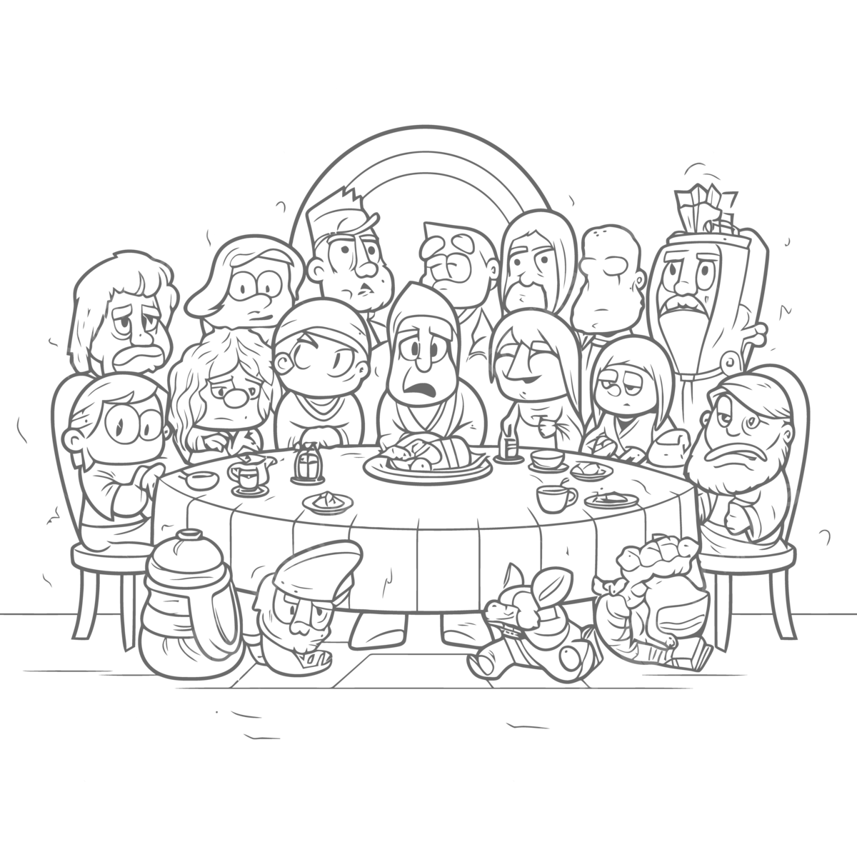 The last supper coloring page outline sketch drawing vector wing drawing ring drawing color drawing png and vector with transparent background for free download