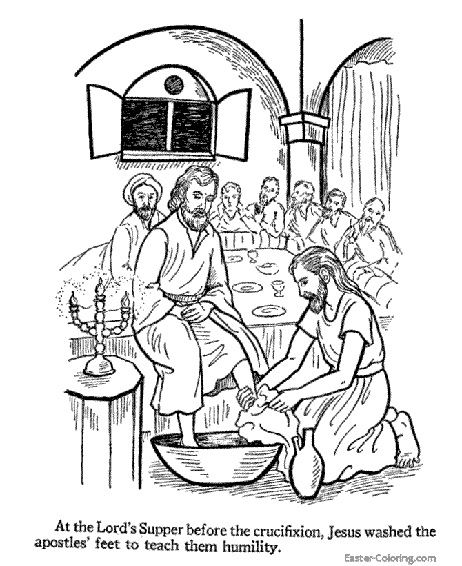 Lords supper christian easter coloring page