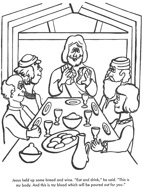 Free printable last supper coloring pages