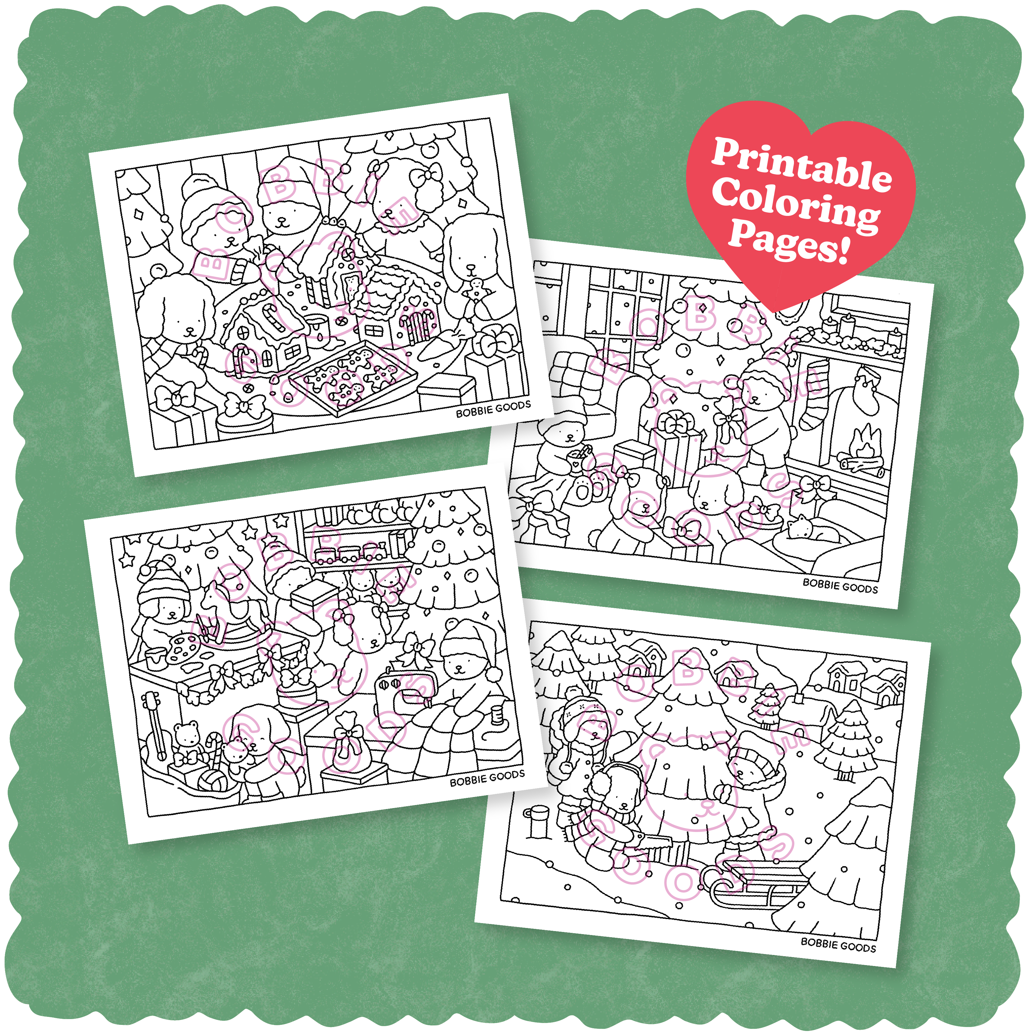 Digital download â december coloring pages â bobbie goods