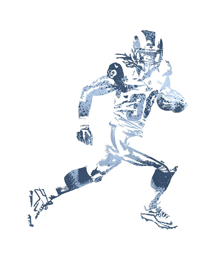 Todd gurley los angeles rams water color pixel art mixed media by joe hamilton