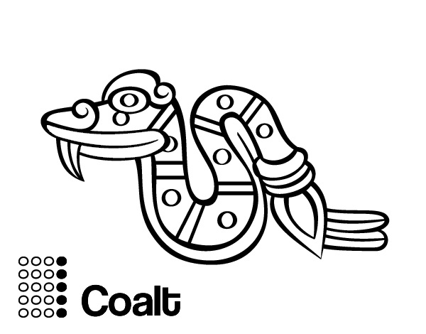 The aztecs days the snake coatl coloring page