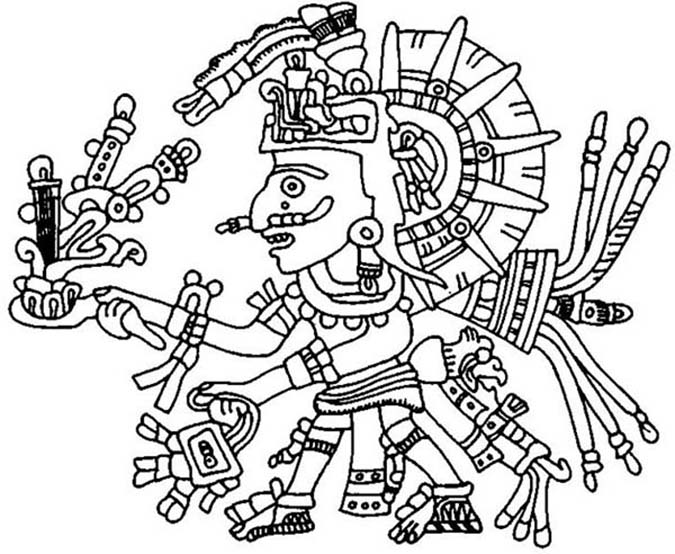 Aztec coloring pages