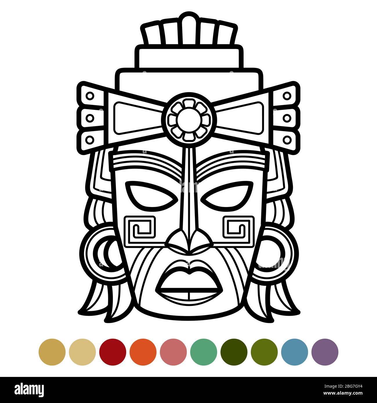 Aztec calendar vector hi