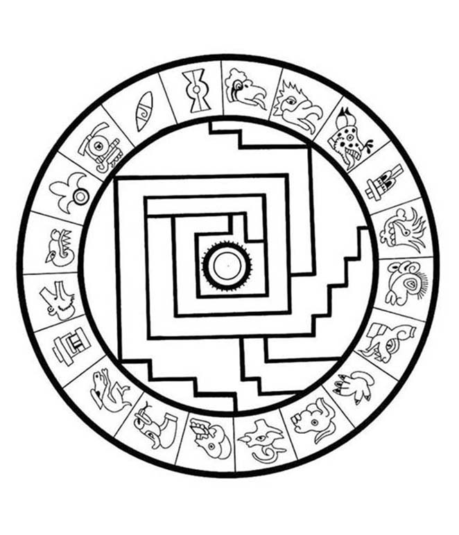 Aztec coloring pages