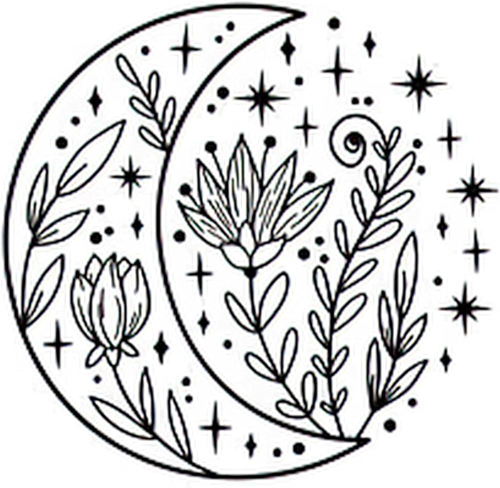 Tatuajes temporales hojas de tatuajes de luna con flores y floal fases lunares pegatinas espirituales de tatuaje para hombres y mujeres x pulgadas belleza y cuidado personal