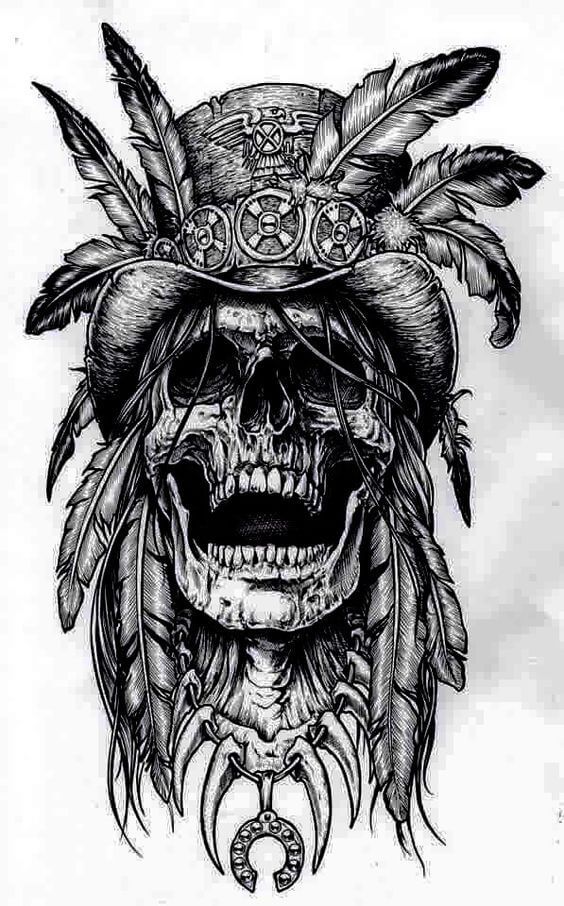 Tattoo drawings for men indian skull tattoos death tattoo skull tattoo design