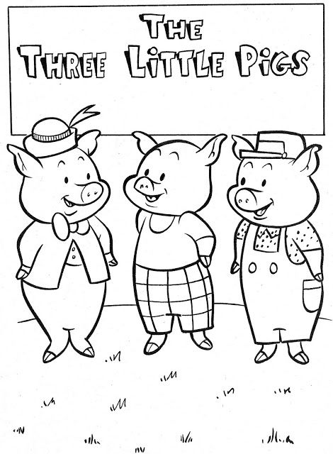 Coloring books little pigs three little pigs