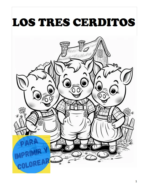 Los tres cerditos para imprimir cuento corto