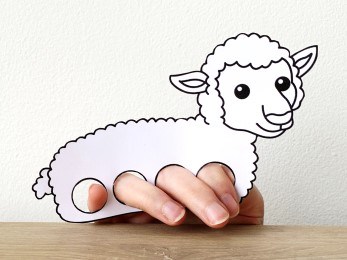 Sheep finger puppet printable coloring