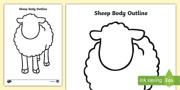 Sheep body outline louring sheet teacher made