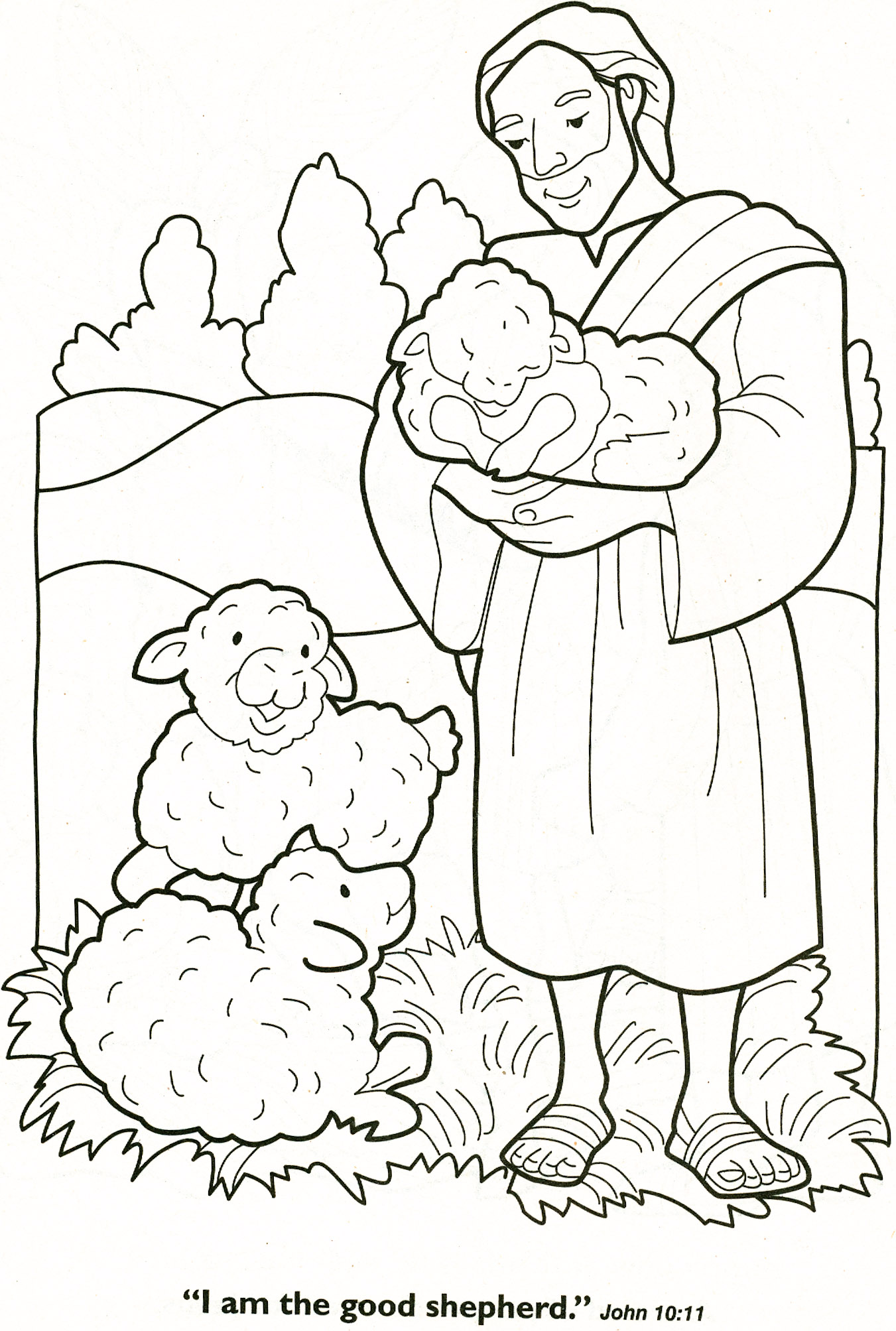Good shepherd and parable of the lost sheep coloring pages