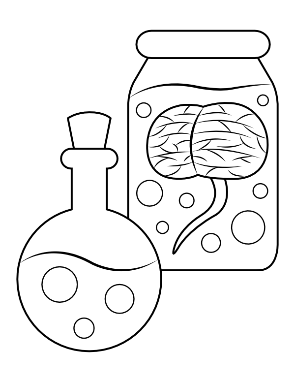 Printable potion bottles coloring page