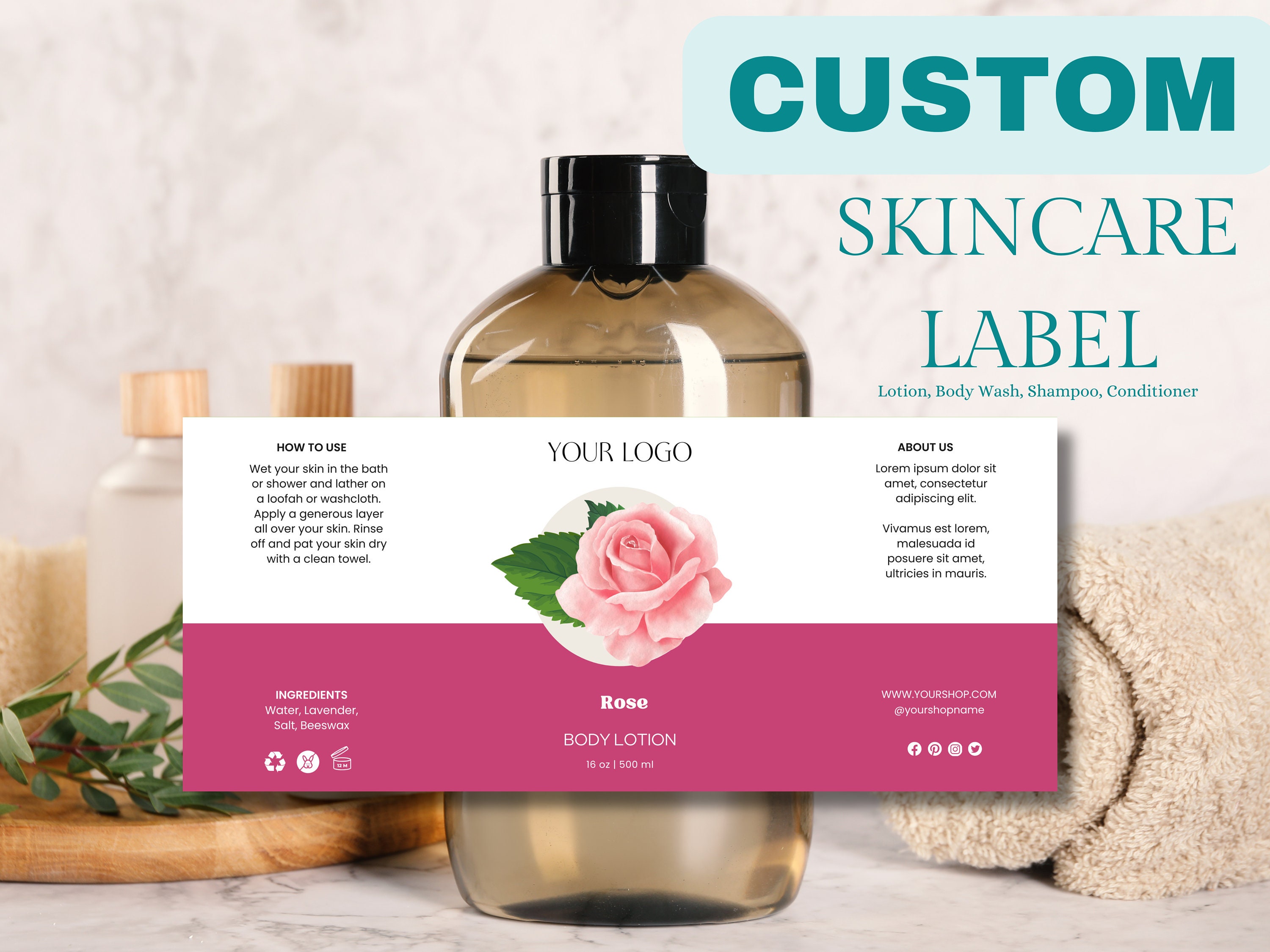 Custom lotion labels