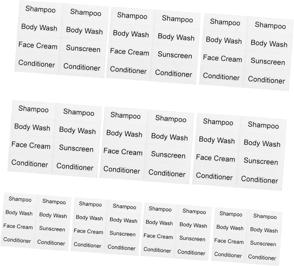 Cabilock sheets triage tags packing labels beauty organization labels travel skin care product label stickers body wash dispenser makeup caboodle lotion cream toner makeup label make up home