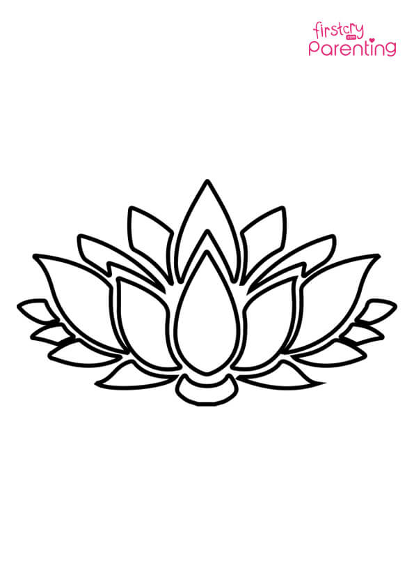 Easy printable lotus coloring pages for kids