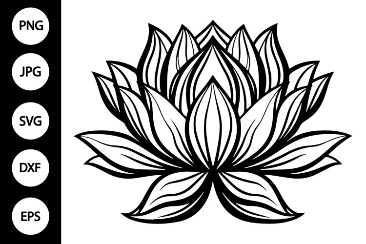 Outline lotus flower svg coloring page