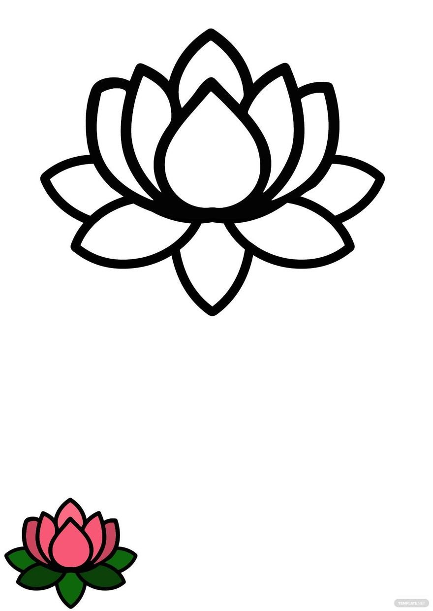 Free lotus flower coloring page