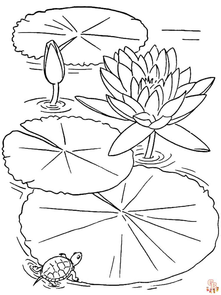 Find beautiful lotus coloring pages on