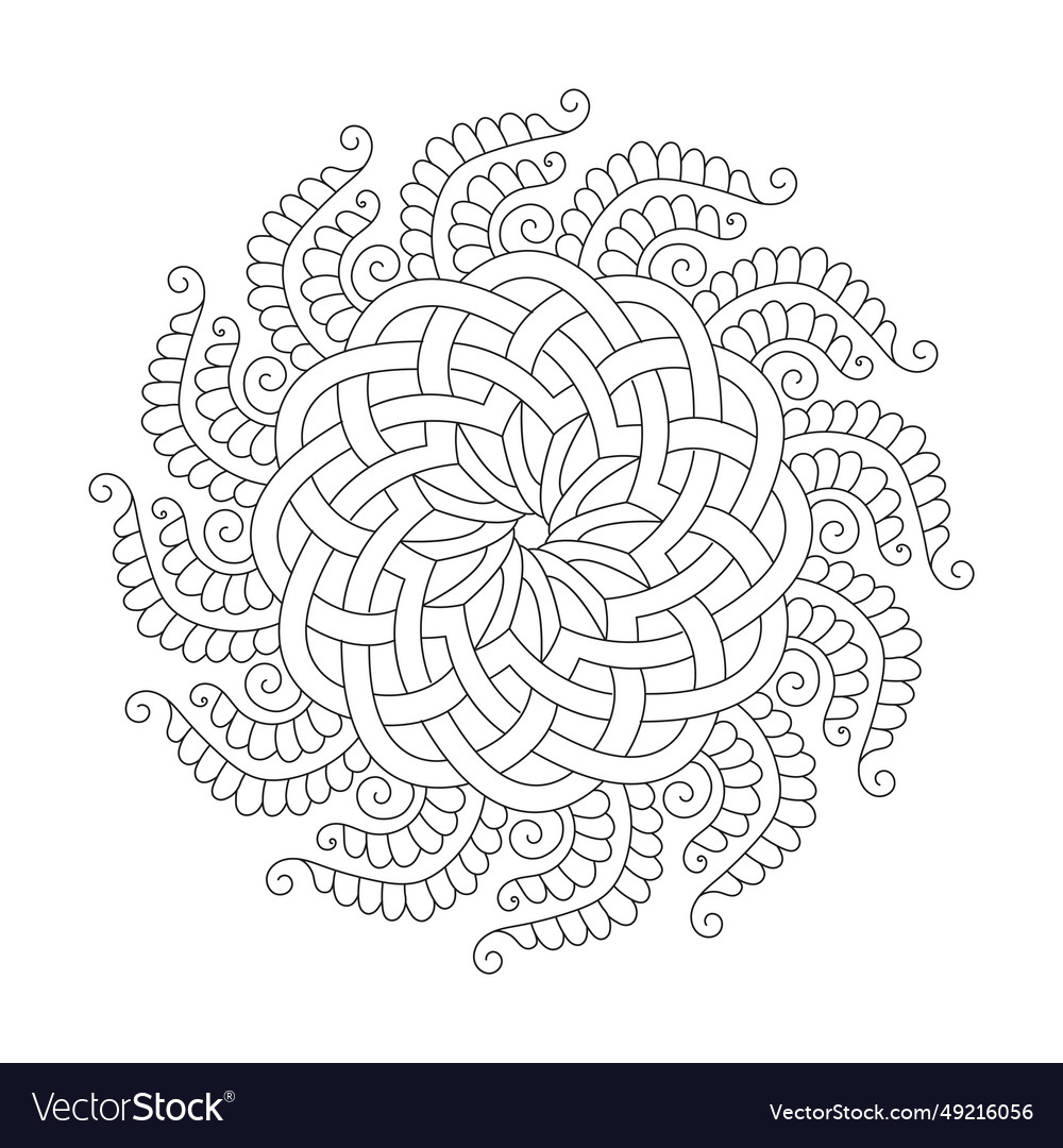 Lotus labyrinth celtic coloring book mandala page vector image