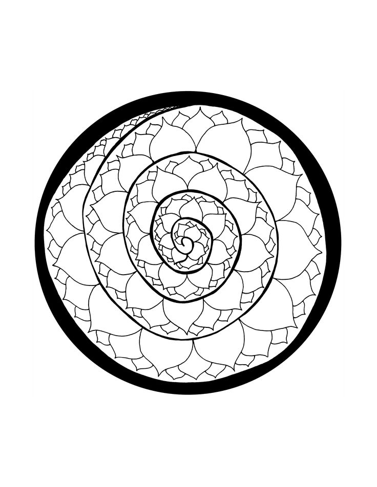 Coloring page spiral lotus