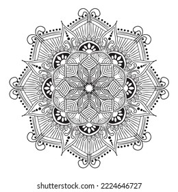 Circle pattern mandala style lotus flower stock vector royalty free