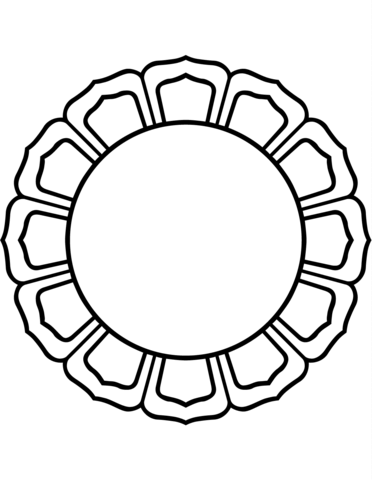 Petal lotus circle coloring page free printable coloring pages