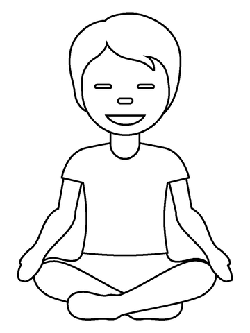 Person in lotus position emoji coloring page free printable coloring pages