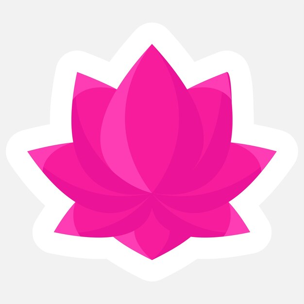 Premium vector isolated sticker of lotus flower in pink color