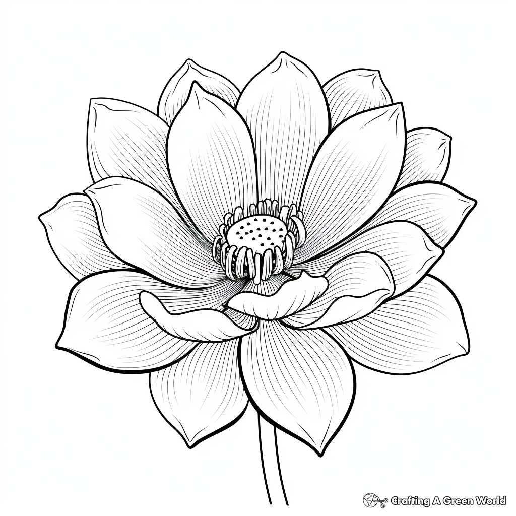 Lotus for adults coloring pages