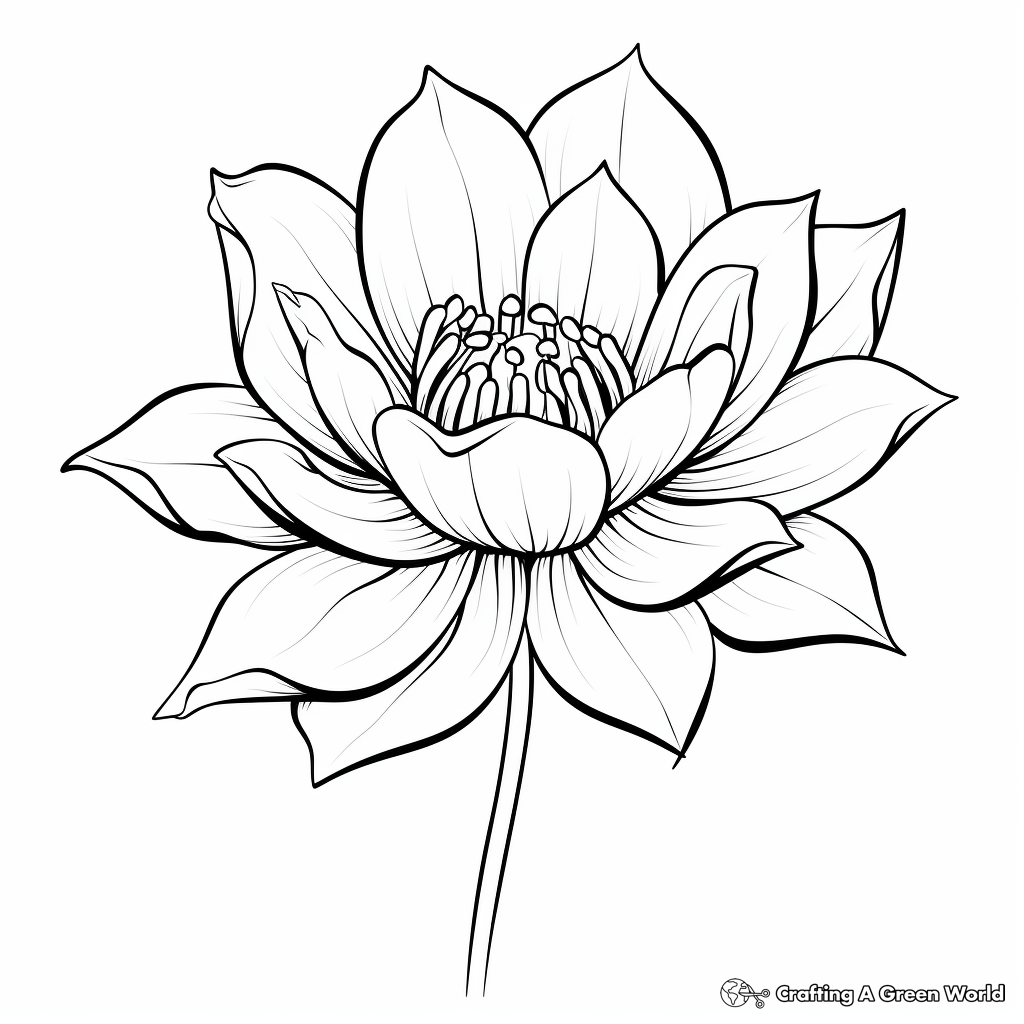 Lotus for adults coloring pages