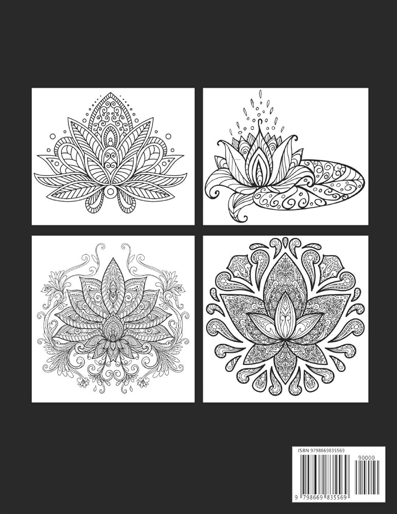 Adult coloring book amazing lotus flower book with fun easy and relaxing coloring pages more than lotus flower design ricard marcia books