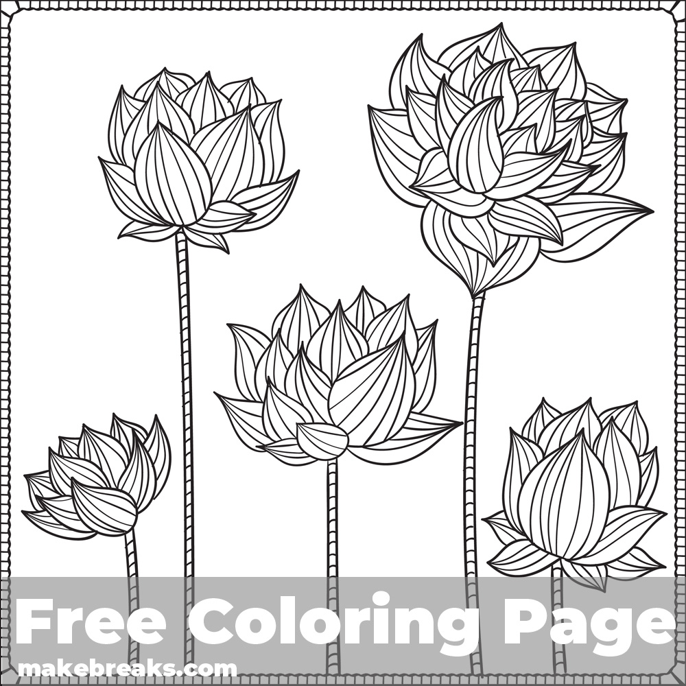 Lotus flower coloring page