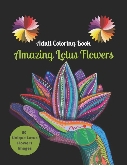 Adult coloring book amazing lotus flower book with fun easy and relaxing coloring pages more than lotus flower design paperback