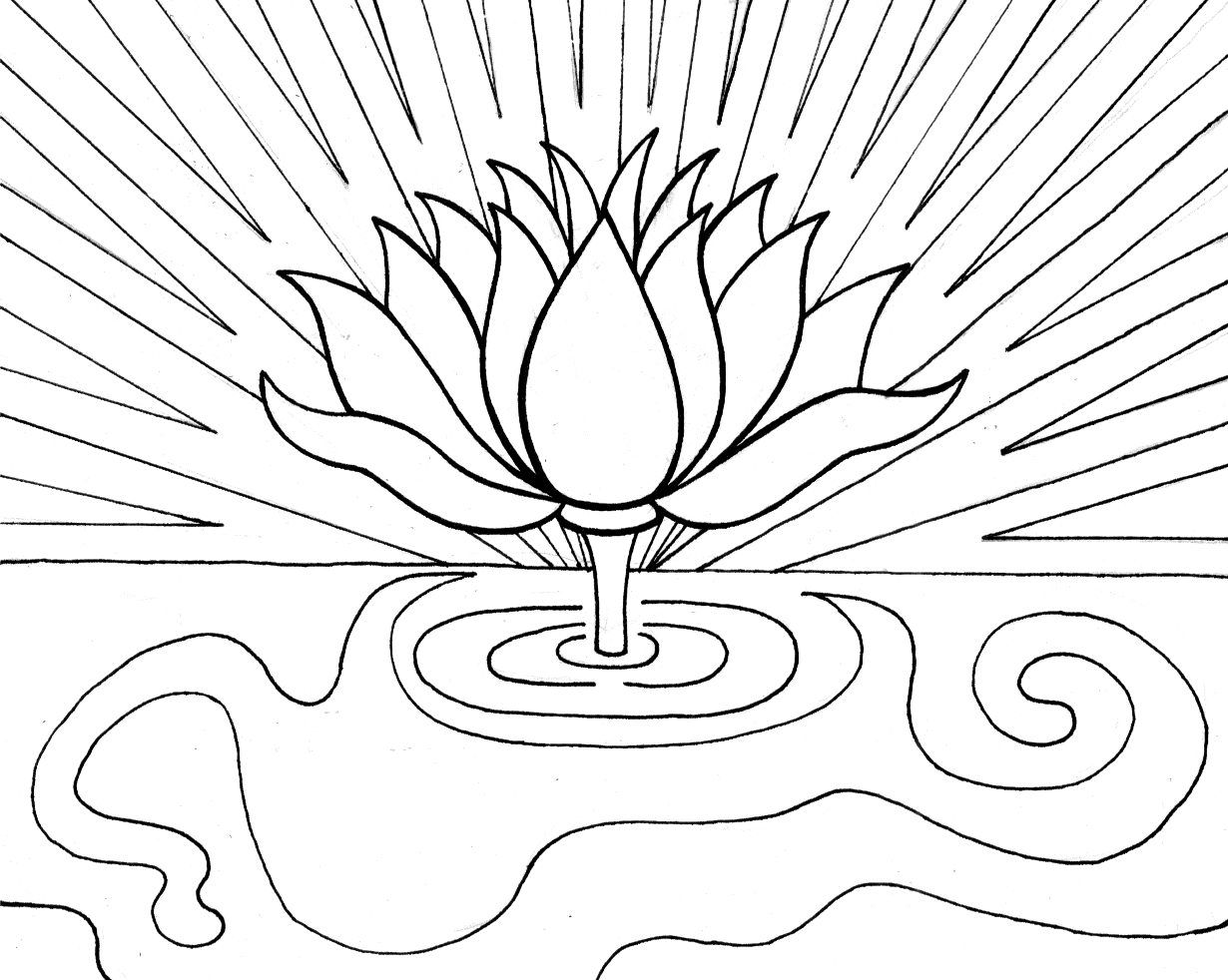 Free printable lotus coloring pages for kids