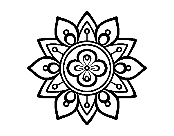 Mandala lotus flower coloring page